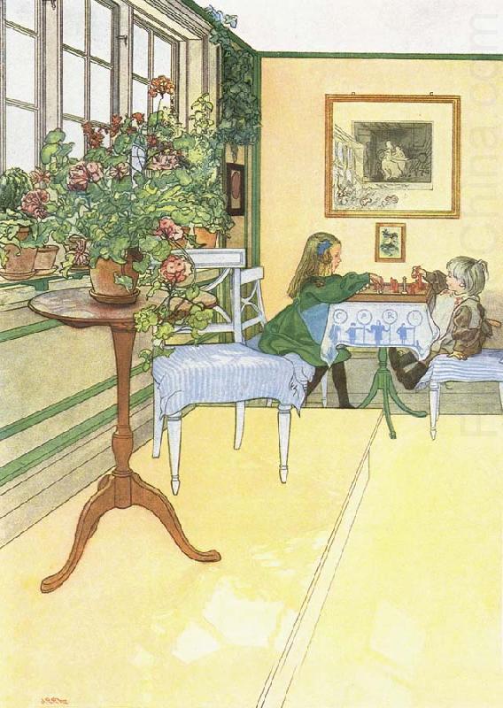 Carl Larsson The Chess Game china oil painting image